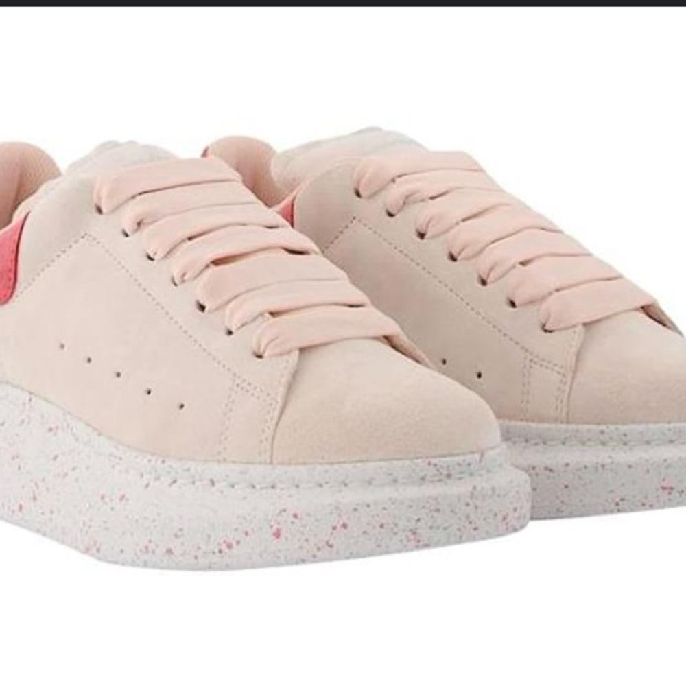 Alexander McQueen Cream and Pink Sneakers